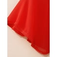 thumbnail image 5 of Sinleey Girls Kids Wedding Party Dress Cover Up Open Front Summer Blouse Bolero Shrug Tops Chiffon Red M, 5 of 6