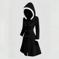 thumbnail image 4 of Yangnuo Womens Trendy Christmas Dresses with Hood Women Solid Long Sleeve Christmas Furry Hooded Draw Back Dresses, 4 of 6