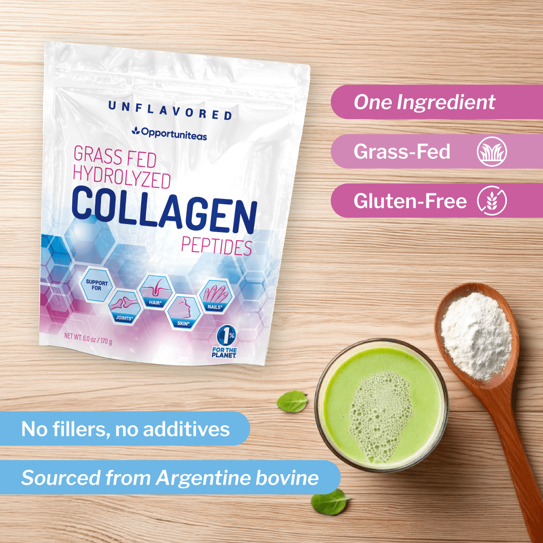 Opportuniteas - Collagen Peptides Powder, Grass Fed, Unflavored, 1 Ingredient, 15 servings