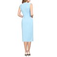 thumbnail image 3 of INSPIRE CHIC Women's Sleeveless Pencil Dress Choker V Neck 2026 Trendy Work Knee Length Dresses M Light Blue, 3 of 6