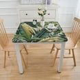 thumbnail image 3 of COMIO Tropical Palm Leaves Throw Banana Jungle Leaf Seamless Floral Pattern Square Tablecloth with Elastic Edge White, 3 of 7