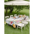 thumbnail image 3 of Easter Plaid Outdoor Tablecloth - 60x102 Inch Rectangle Dining Table Cover, Spring Watercolor Bunny Flower Grey Checkered Waterproof Outdoor Table Cloth with Umbrella Hole & Zipper for Picnic/Patio, 3 of 7