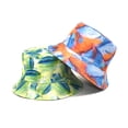 thumbnail image 3 of WEIYLL Chapeau de Soleil pour Femmes, Bord Rond, à Carreaux, Double Face, Bleu, Plage, 3 of 8