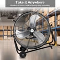thumbnail image 4 of ACHAZEL 24 Inch Industrial Drum Fan, 3-Speed Heavy Duty 8100 CFM Air Circulation High Velocity Floor Fan for Warehouse Workshops Garage Cooling Black, 4 of 8