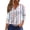 White, variant on Women's Patriotic Star Print 250th Anniversary USA Shirt V-Neck Button 3/4 Sleeve T-Shirt