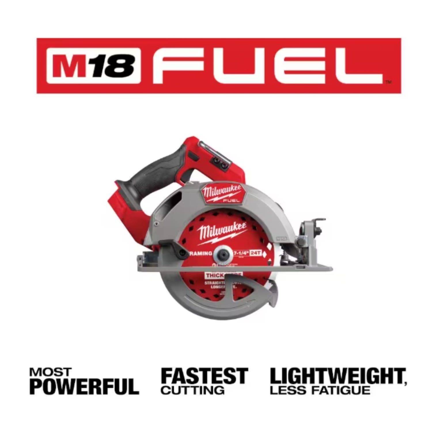 Milwaukee 2834-20 M18 FUEL 18V Lithium-Ion Brushless Cordless 7-1/4 in. Circular Saw (Tool-Only)