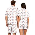 thumbnail image 6 of JULMCOMO Halloween Couples Matching Pajama Sets Cute Ghost Bow Print Button Down Holiday Party 2 Piece Sets Soft Comfy Shorts Pajamas Beige-Men S, 6 of 6