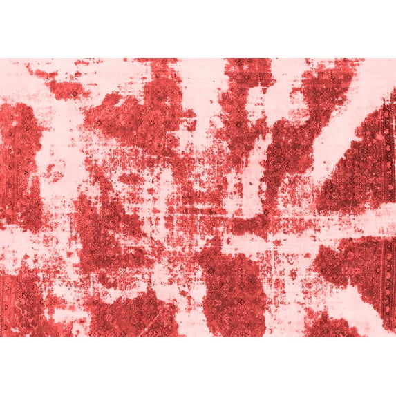 Ahgly Company Machine Washable Indoor Rectangle Abstract Red Modern Area Rugs, 5' x 7'
