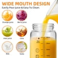 thumbnail image 5 of 12oz Glass Juice Bottles with Lids 4-Pack, Wide Mouth Reusable Water Bottles for Juicing, Smoothies, Infused Water - Leakproof BPA Free Premium Clear Glass & Stainless Steel Lids, Fridge Safe, 5 of 8