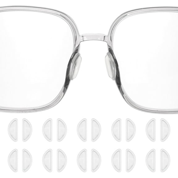 Uxcell 10 Pairs Eyeglass Nose Pads 3.2mm Glass Nose Grips Air Bag D-shaped Clear
