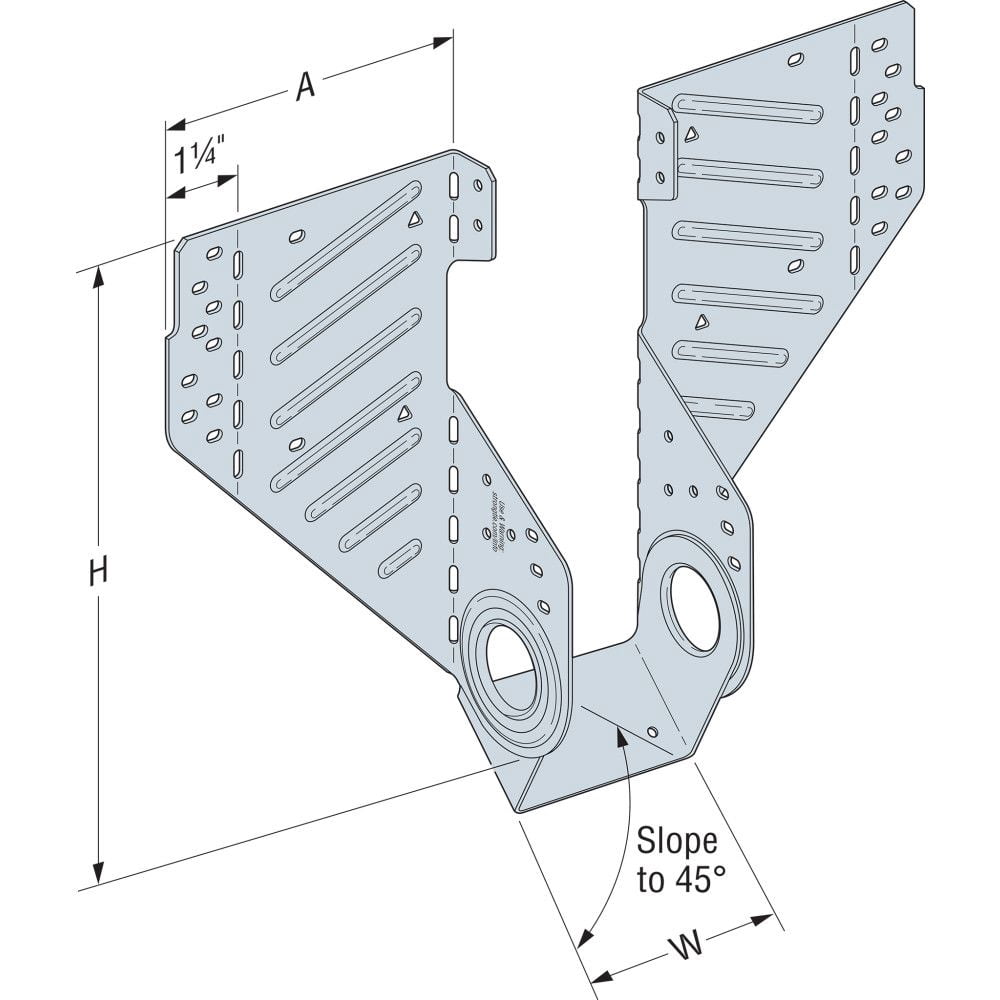 Simpson LSSR210-2Z Double 2x10 Field Adjustable Rafter Hanger - Zmax Finish