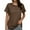 Brown, variant on RMGVDSD Womens Casual Tee Tops Women's Fashion Round Neck Plus Size Short Sleeved Solid Color T Shirt Top Trendy Going Out Tops