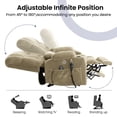 thumbnail image 4 of Oversized Power Lift Recliner Chair for Adults with Massage and Heat, Infinite Position Lay Flat Lift Chair for Elderly/Seniors, One-Touch Reset, USB&Type-C, Cup Holders, Lumbar Pillow, Oatmeal, 4 of 11