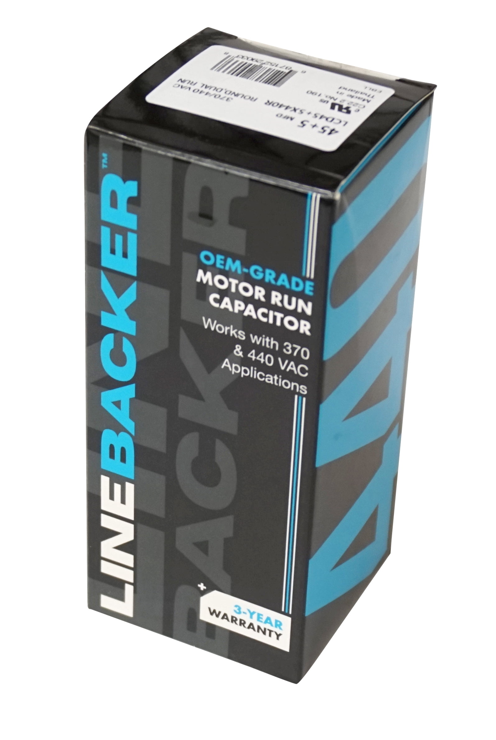 Linebacker LCD45+5X440R HVAC Round Dual Run Capacitor, 45+5 MFD