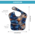 thumbnail image 4 of Susaid Elegant Blue Gold Blooms Print Bibs for Babies Toddlers Adjustable Waterproof Free Soft Durable Bibs for eating with Large Pocket Food Catcher, 4 of 8
