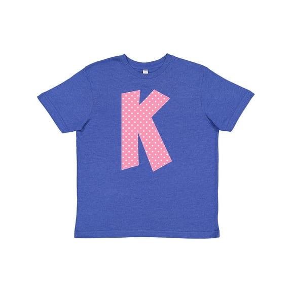 Inktastic Pink and White Polka Dots Letter K Youth T-Shirt
