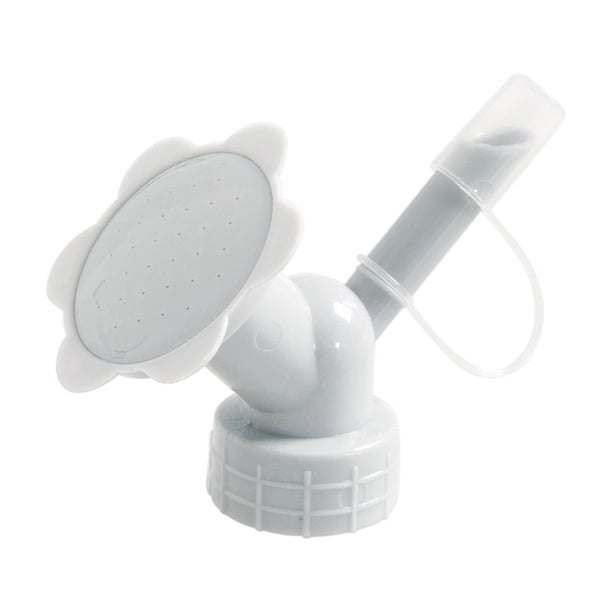 Regadera doméstica de boca larga con doble cabezal, boquilla para riego de macetas, herramientas de jardinería (gris)