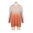 thumbnail image 3 of FASHIONWT Women Stitching Ombre Long Sleeve Casual Pocket Commuting T-Shirt Top, 3 of 6