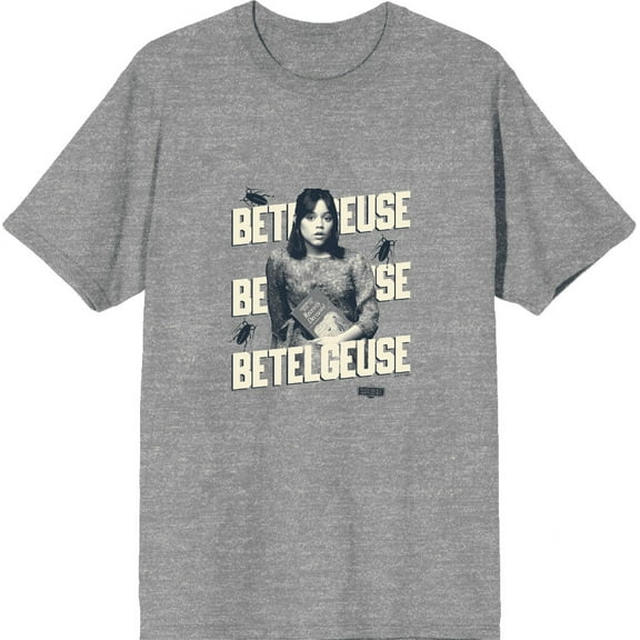 Beetlejuice Beetlejuice Astrid Betelgeuse Heather Gray Men's Crew Neck Short Sleeve Tee-XS