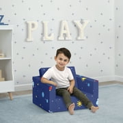 Delta Children Cozee Flip-Out Chair - 2-in-1 Convertible Chair to Lounger for Kids, Space