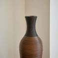 thumbnail image 2 of 39" Tall Floor Vase, Two-tone Hand Woven Rattan Finish, Large Flower Decorative Vase, 2 of 9