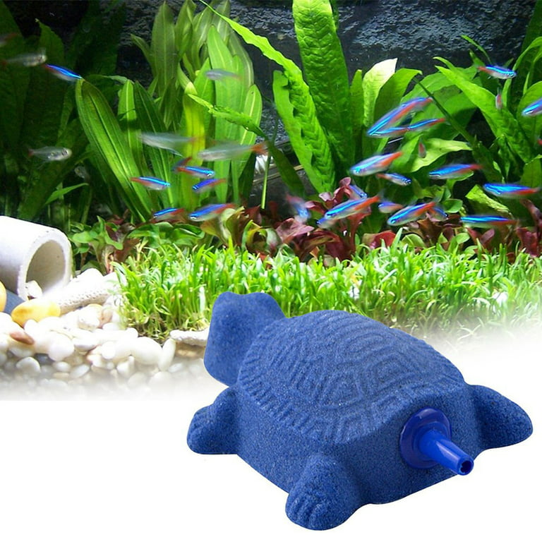 Aquarium Bubble Air Stone Blue Turtle Shaped Air Stone Fish Tank Aerator Ornament Decor Accessories New, Size: 60
