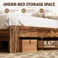 thumbnail image 6 of SESSLIFE Twin Bed Frame with LED Headboard, Modern Wood Bed Frame with Charging Station, Platform Bed with Under Bed Storage for Bedroom, Easy Assembly,Brown, 6 of 8