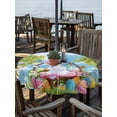 thumbnail image 2 of Outdoor Tablecloth with Umbrella Hole Zipper Easter Cartoon Bunny Round Tablecloth 60" Waterproof Table Cloth Colorful Eggs Spring Leaves Blue Sky Butterfly Patio Table Cover Tablecloths for Picnic, 2 of 8