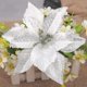 thumbnail image 2 of 12 piezas de 5,11 pulgadas de árbol de Navidad, flores de seda decorativas, arbusto de Pascua dorado y re, 2 of 4