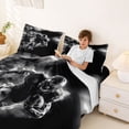 thumbnail image 3 of Castle Fairy Football Print Queen Sheets 4 Pieces, Sport Ball Gamer Queen Sheet Sets, Black White Gray,1 Fitted Sheet, 1 Flat Sheet and 2 Pillowcases, 3 of 6
