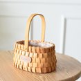 thumbnail image 3 of 1 Pack Wicker Bread Baskets, Wood Chip Picnic Basket with Handles, Handmade Woven Fruits Vegetable Storage Serving Basket Holder, Gift Packing Woven Basket(Oval), 3 of 5