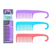 Conair Detangle & Smooth Hanging Shower Comb for Wet Hair with Easy Grip Handle, Colors Vary