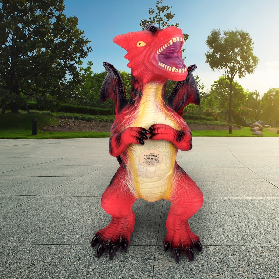 Wild Earth Jumbo Dragon, Large Animal Figure, Red, Toy for Children Ages 3+