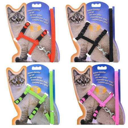 Cat Harness, Adjustable Harness Nylon Strap Collar with Leash, Cat Leash Pink | Walmart Canada
