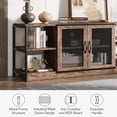 thumbnail image 3 of M optimized Farmhouse TV Stand for 80 inches TVs, Entertainment Center with Storage Cabinet and Mesh Doors, Industrial Media Console Cabinet Table, Living Room Media Furniture, 3 of 8