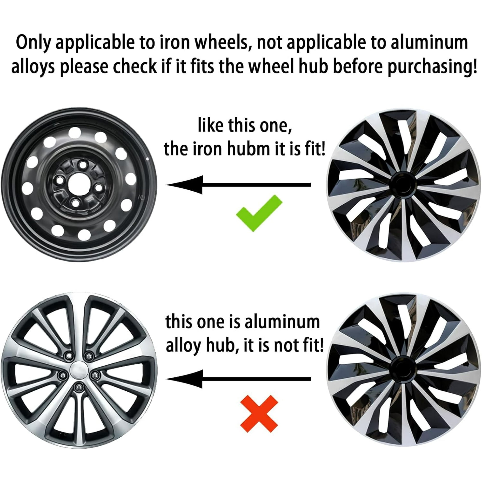 16" Hubcap Wheel Cover Replacement,Universal Wheel Rim Cover Exterior Accessories,Snap on Car Truck SUV-4pack