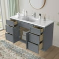 thumbnail image 3 of 54 in. W x 21 in. D x 32.5 in. H Freestanding Bathroom Vanity Cabinet without Top in Smoky Gray, 3 of 5