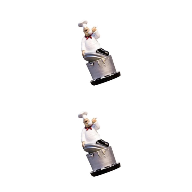 Advancent Estatua de estatuilla de Chef, regalo para amantes gourmet, decoraciones para el hogar, sin ángulo agudo, dibujos animados que no Type1 NO1