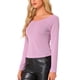 thumbnail image 4 of INSPIRE CHIC Blusa de Mujer Sin Mangas con Hombros Descubiertos, Pullover de Manga Larga, Camiseta Casual, 4 of 6
