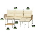 thumbnail image 3 of Uforic 3-Piece Outdoor Wicker Patio Furniture Set - All-Weather Rattan L-Shaped Sectional Sofa with Detachable Lounger, Coffee Table, and Cushions - Beige, 3 of 9