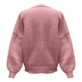 thumbnail image 7 of VISALY Cropped Cardigan Open Front Cardigan Women Bow Tie Cardigan Sweaters Crew Neck Long Sleeve Ribbed Knit Tie Front Crochet Knit Jumper Top Outwear Coat Chunky Knit Cardigan Crochet Cardigan Red L, 7 of 7