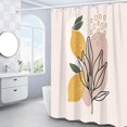 thumbnail image 3 of Abstract Boho Lemon Shower Curtain, Mid Century Modern Minimalist Fruit Shower Curtain Set, Leaves Shower Curtains for Bathroom，Waterproof Fabric with 12 Hooks, 72 x 72 Inches, 3 of 6