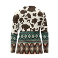 thumbnail image 5 of Yuyamidu Brown Cow Print Women Long Sleeve Golf Shirt Aztec Athletic Tennis Shirts Comfy Hiking Workout T-Shirts Golf Clothes Activewear Pullover Size 2XL, 5 of 8