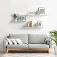 thumbnail image 3 of Delta Slim Floating Wall Shelves, Set of 2, 36 in. x 8 in. x .5 in. White, 3 of 9