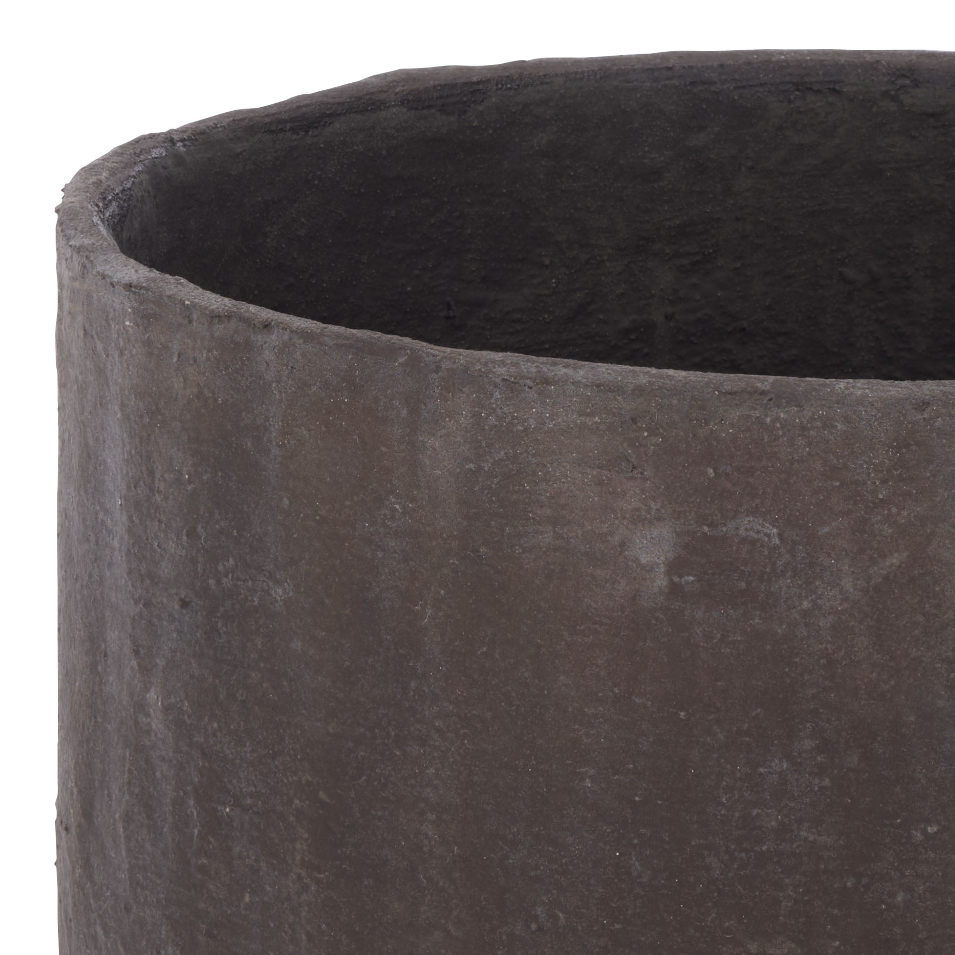 Safavieh 15.4" x 15.4" x 21.3" Round Brown Cement Bamboo Plant Pot