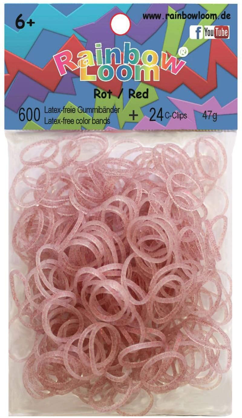 Pastel Tie Dye 300 Loom Bands With 12 Clips Fuscha/Pink 
