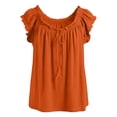 thumbnail image 5 of DHFJKG Women Tank Tops Sleeveless Ruffle Scoop Neck Shirt Casual Summer Beach Loose Fit Bohemian Vacation Clothes Comfy Top, 5 of 5
