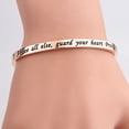 thumbnail image 4 of Bible Verse Bracelet Above All Else Guard Your Heart Prov 4:23 Cuff Bangle Bracelet,Christian Quote Religious Jewelry,Proverbs 4:23, 4 of 6