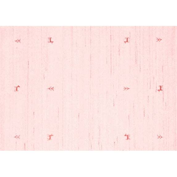 Ahgly Company Indoor Rectangle Solid Red Modern Area Rugs, 7' x 10'