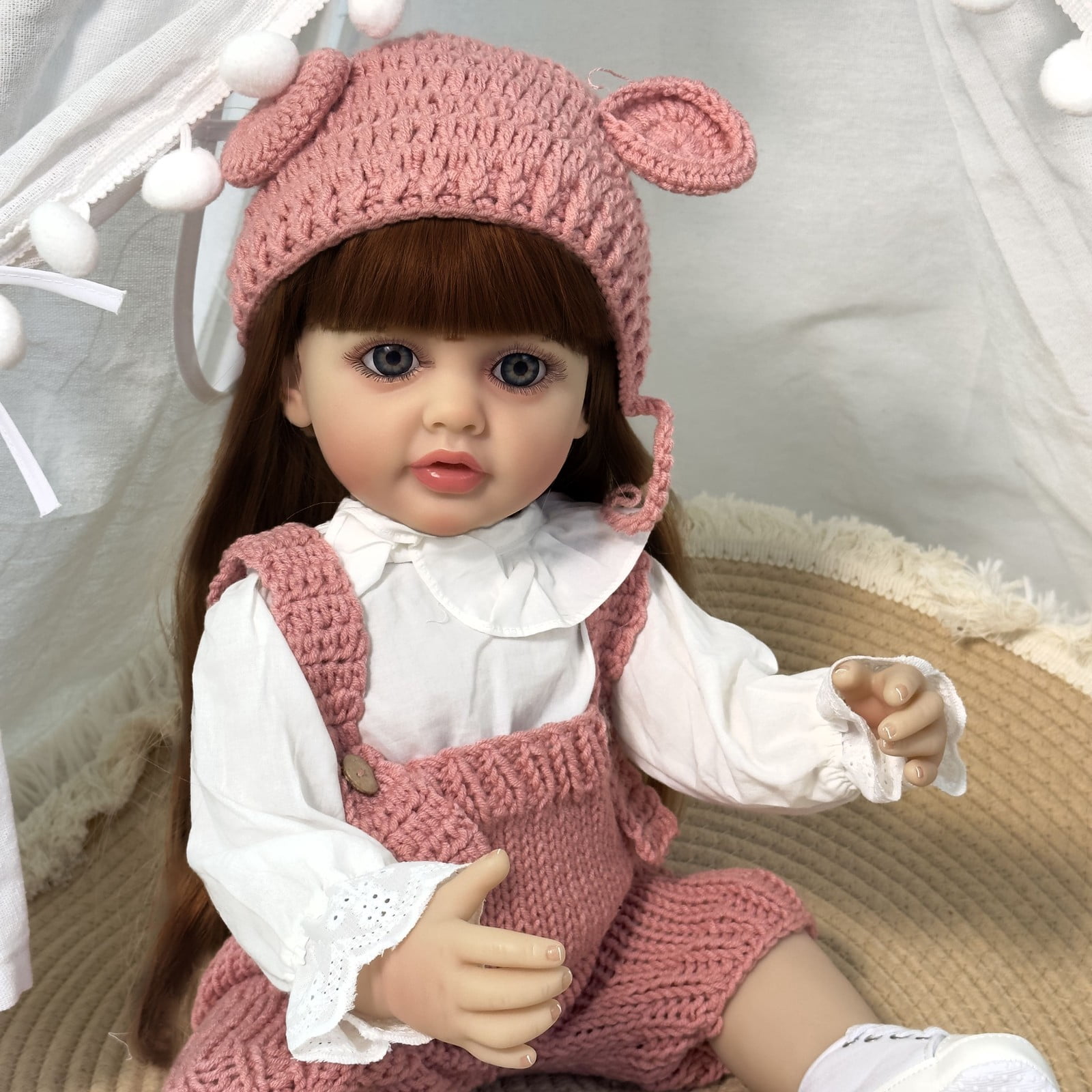 Realistic Reborn Baby Dolls - 22" Lifelike Newborn Baby Girl with Full Vinyl Body, Real Life Girl Baby Doll Gifts Toy Set with Accessories